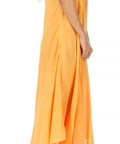 Sakkas Egan Women's Long Embroidered Caftan Dress / Cover Up With Embroidered Cap Sleeves