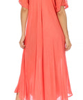Sakkas Egan Women's Long Embroidered Caftan Dress / Cover Up With Embroidered Cap Sleeves