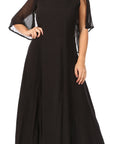 Sakkas Niam Women's Maxi Capelet Long Dress Celtic Medieval Renaissance Adjustable - Buy One Get One