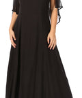 Sakkas Niam Women's Maxi Capelet Long Dress Celtic Medieval Renaissance Adjustable - Buy One Get One