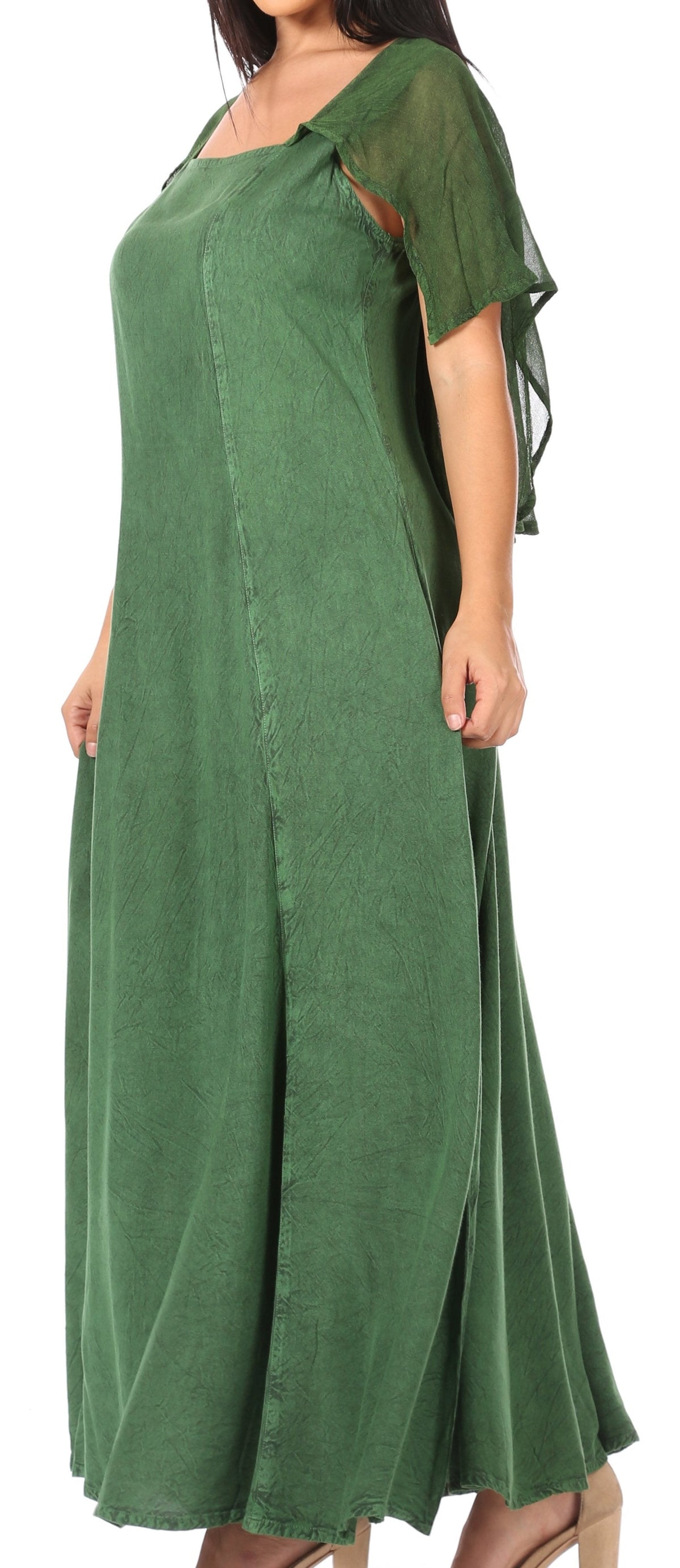 Sakkas Niam Women's Maxi Capelet Long Dress Celtic Medieval Renaissance Adjustable - Buy One Get One