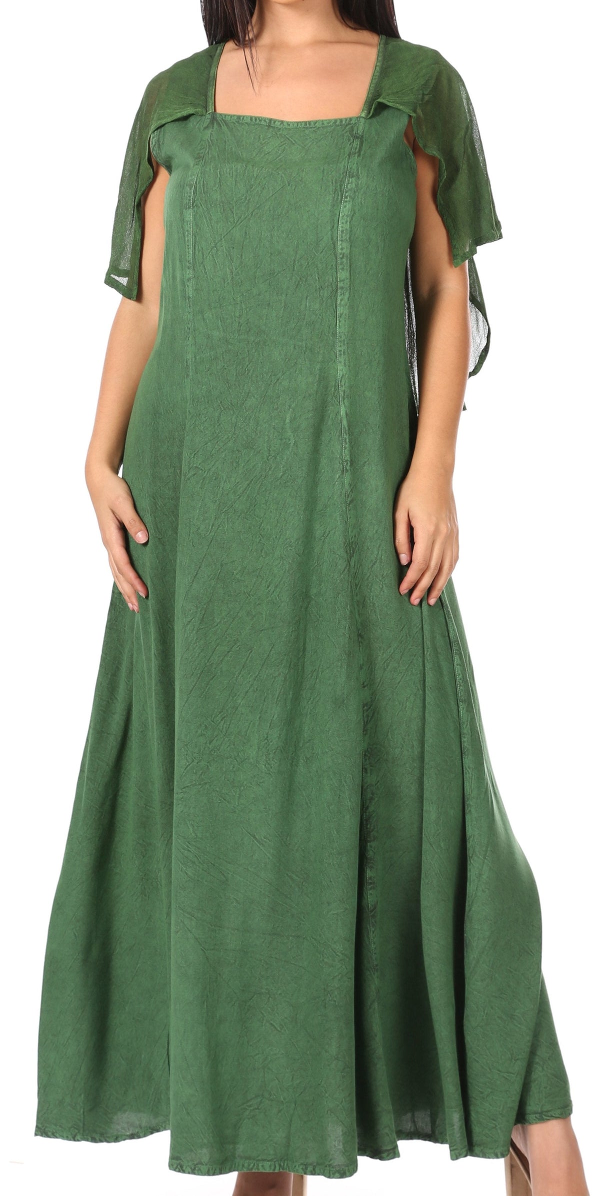 Sakkas Niam Women's Maxi Capelet Long Dress Celtic Medieval Renaissance Adjustable - Buy One Get One