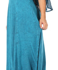 Sakkas Niam Women's Maxi Capelet Long Dress Celtic Medieval Renaissance Adjustable - Buy One Get One