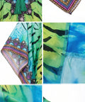 Sakkas Georgettina Flowy Rhinestone V Neck Long Caftan Dress/Cover Up