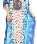 Sakkas Georgettina Flowy Rhinestone V Neck Long Caftan Dress/Cover Up