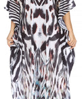 Sakkas Georgettina Flowy Rhinestone V Neck Long Caftan Dress/Cover Up