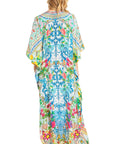Sakkas Georgettina 2025 Flowy Rhinestone V Neck Long Caftan Dress / Cover Up