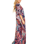 Sakkas Georgettina 2025 Flowy Rhinestone V Neck Long Caftan Dress / Cover Up