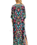Sakkas Georgettina 2025 Flowy Rhinestone V Neck Long Caftan Dress / Cover Up