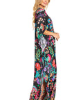 Sakkas Georgettina 2025 Flowy Rhinestone V Neck Long Caftan Dress / Cover Up