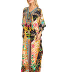Sakkas Georgettina 2025 Flowy Rhinestone V Neck Long Caftan Dress / Cover Up