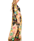 Sakkas Georgettina 2025 Flowy Rhinestone V Neck Long Caftan Dress / Cover Up