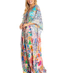 Sakkas Georgettina 2025 Flowy Rhinestone V Neck Long Caftan Dress / Cover Up