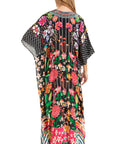 Sakkas Georgettina 2025 Flowy Rhinestone V Neck Long Caftan Dress / Cover Up