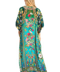 Sakkas Georgettina 2025 Flowy Rhinestone V Neck Long Caftan Dress / Cover Up