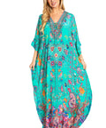 Sakkas Georgettina 2025 Flowy Rhinestone V Neck Long Caftan Dress / Cover Up