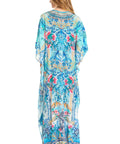 Sakkas Georgettina 2025 Flowy Rhinestone V Neck Long Caftan Dress / Cover Up