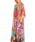 Sakkas Georgettina 2025 Flowy Rhinestone V Neck Long Caftan Dress / Cover Up