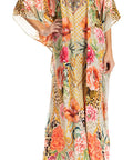 Sakkas Georgettina 2025 Flowy Rhinestone V Neck Long Caftan Dress / Cover Up