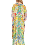 Sakkas Georgettina 2025 Flowy Rhinestone V Neck Long Caftan Dress / Cover Up