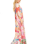 Sakkas Georgettina 2025 Flowy Rhinestone V Neck Long Caftan Dress / Cover Up
