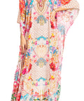 Sakkas Georgettina 2025 Flowy Rhinestone V Neck Long Caftan Dress / Cover Up