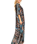 Sakkas Georgettina 2025 Flowy Rhinestone V Neck Long Caftan Dress / Cover Up