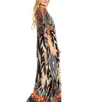 Sakkas Georgettina 2025 Flowy Rhinestone V Neck Long Caftan Dress / Cover Up