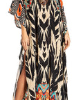 Sakkas Georgettina 2025 Flowy Rhinestone V Neck Long Caftan Dress / Cover Up
