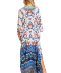 Sakkas Georgettina 2025 Flowy Rhinestone V Neck Long Caftan Dress / Cover Up