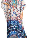 Sakkas Georgettina 2025 Flowy Rhinestone V Neck Long Caftan Dress / Cover Up
