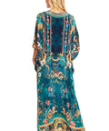Sakkas Georgettina 2025 Flowy Rhinestone V Neck Long Caftan Dress / Cover Up