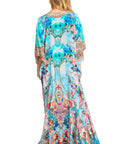 Sakkas Georgettina 2025 Flowy Rhinestone V Neck Long Caftan Dress / Cover Up