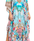 Sakkas Georgettina 2025 Flowy Rhinestone V Neck Long Caftan Dress / Cover Up