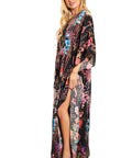 Sakkas Georgettina 2025 Flowy Rhinestone V Neck Long Caftan Dress / Cover Up