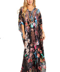 Sakkas Georgettina 2025 Flowy Rhinestone V Neck Long Caftan Dress / Cover Up