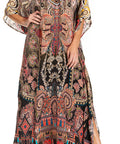 Sakkas Georgettina 2025 Flowy Rhinestone V Neck Long Caftan Dress / Cover Up