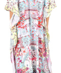 Sakkas Georgettina Flowy Rhinestone V Neck Long Caftan Dress/Cover Up