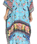 Sakkas Georgettina Flowy Rhinestone V Neck Long Caftan Dress/Cover Up