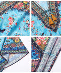 Sakkas Georgettina Flowy Rhinestone V Neck Long Caftan Dress/Cover Up