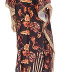 Sakkas Georgettina Flowy Rhinestone V Neck Long Caftan Dress/Cover Up