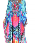 Sakkas Georgettina Flowy Rhinestone V Neck Long Caftan Dress/Cover Up