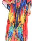 Sakkas Georgettina Flowy Rhinestone V Neck Long Caftan Dress/Cover Up