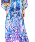 Sakkas Georgettina Flowy Rhinestone V Neck Long Caftan Dress/Cover Up