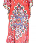 Sakkas Georgettina Flowy Rhinestone V Neck Long Caftan Dress/Cover Up