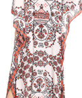 Sakkas Georgettina Flowy Rhinestone V Neck Long Caftan Dress/Cover Up