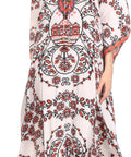 Sakkas Georgettina Flowy Rhinestone V Neck Long Caftan Dress/Cover Up