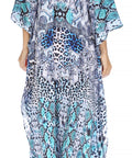 Sakkas Georgettina Flowy Rhinestone V Neck Long Caftan Dress/Cover Up