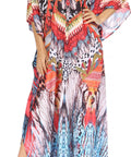 Sakkas Georgettina Flowy Rhinestone V Neck Long Caftan Dress/Cover Up