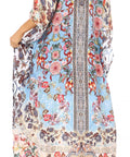 Sakkas Georgettina Flowy Rhinestone V Neck Long Caftan Dress/Cover Up